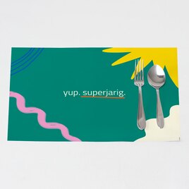 groene superjarig placemat van wonderwalls TA13906-2100006-03 1