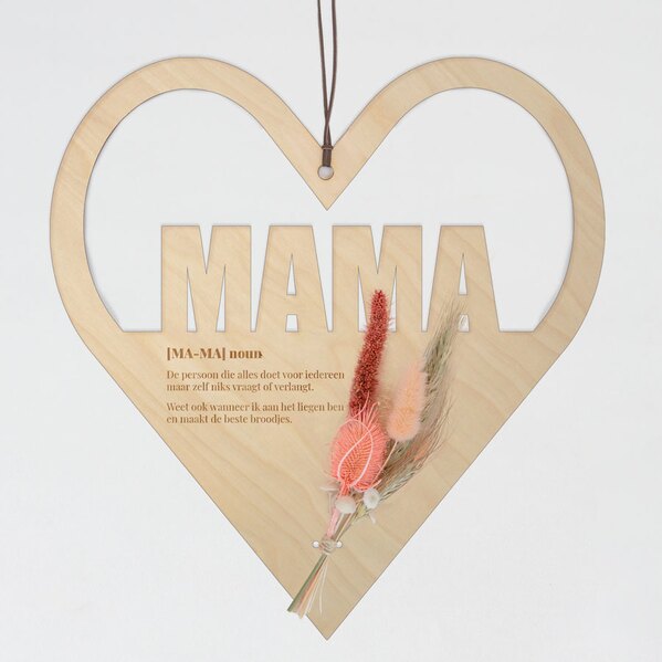 hartvormige houten decoratie met eigen tekst en droogbloemen TA14810-2300004-03 1