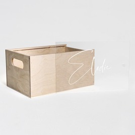 houten memorybox met plexi deksel met sierlijke naam TA14822-2400006-03 2