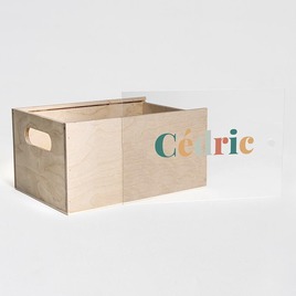 houten memorybox met plexi deksel met kleurrijke naam TA14822-2400007-03 2