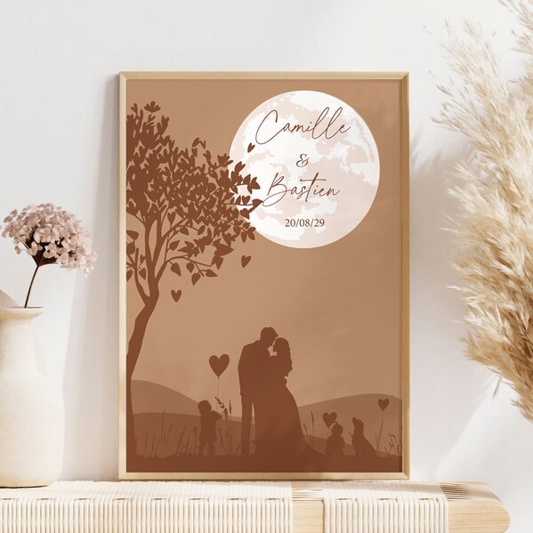 bruiloft poster met silhouet en tekst TA14909-2300032-03 1