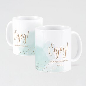 Gepersonaliseerde mok met mintgroen aquarelmotief