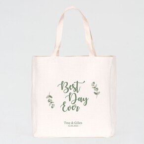 Maxi tote bag personalisé Best day ever