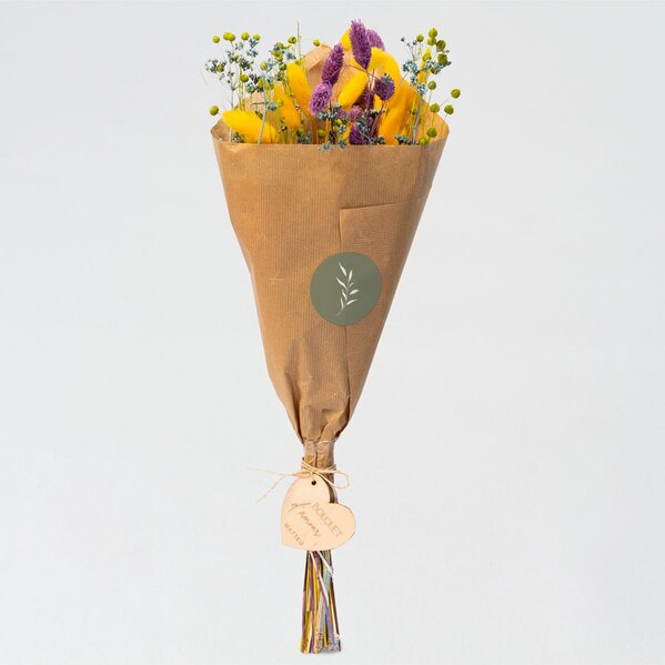 bouquet de fleurs sechees colorees avec etiquette en bois TA14921-2400001-02 1