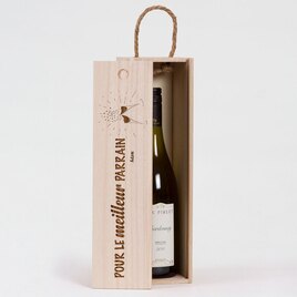 caisse de vin en bois texte et motif vertical TA14936-2100017-02 2