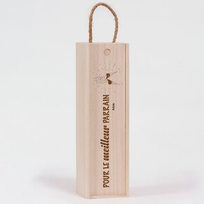 Caisse de vin en bois texte et motif vertical