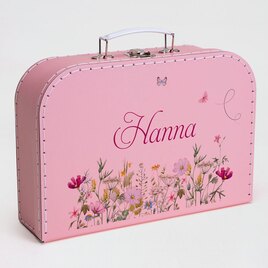 roze koffertje met bloemen en naam TA14949-2100006-03 1
