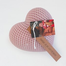 hartvormige kaars blush pink met lederen label eigen tekst en foto TA14971-2300008-03 1