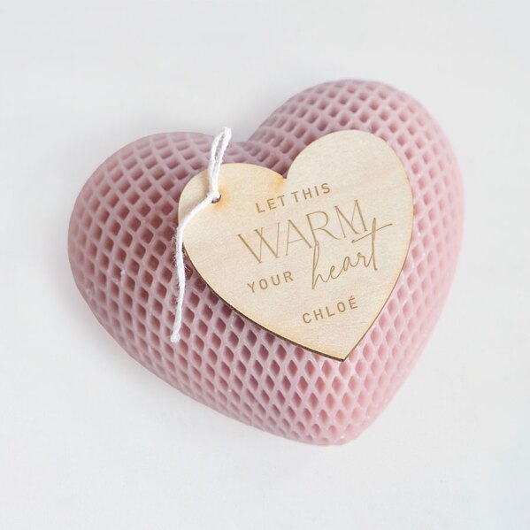 hartvormige kaars blush pink met houten tekstlabel TA14971-2300011-03 1