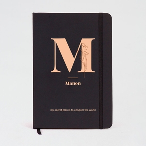 Personalisierbares Notizbuch mit Anfangsbuchstaben | Black-Edition