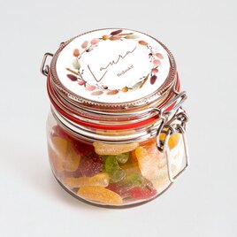 gevulde glazen snoeppot met persoonlijke sticker droogbloemen TA14979-2200003-03 2