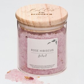 Sel de bain rose hibiscus bulles de bonheur