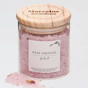 Sels de bain rose hibiscus couronne de fleurs