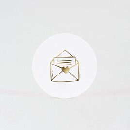 sluitsticker trouwkaart met envelopje in goudfolie 3 7 cm TA171-146-03 2