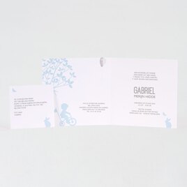 lichtblauw geboortekaartje met silhouet jongetje buromac 507036 TA507-036-03 2