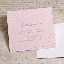 babyroze babyborrelkaart met gouden confetti TA577-307-03 1