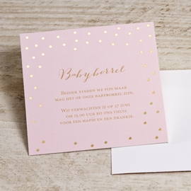 babyroze babyborrelkaart met gouden confetti TA577-307-03 1