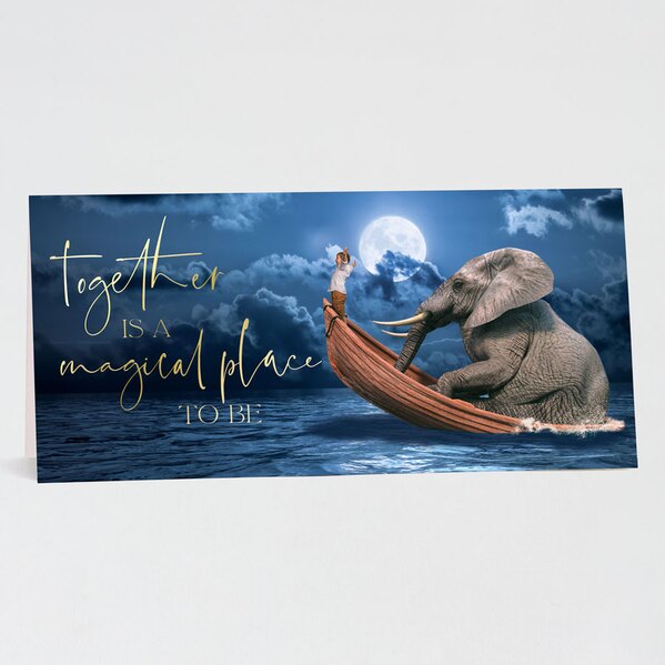 zakelijke kerstkaart met olifant en goudfolie TA842-013-03 1