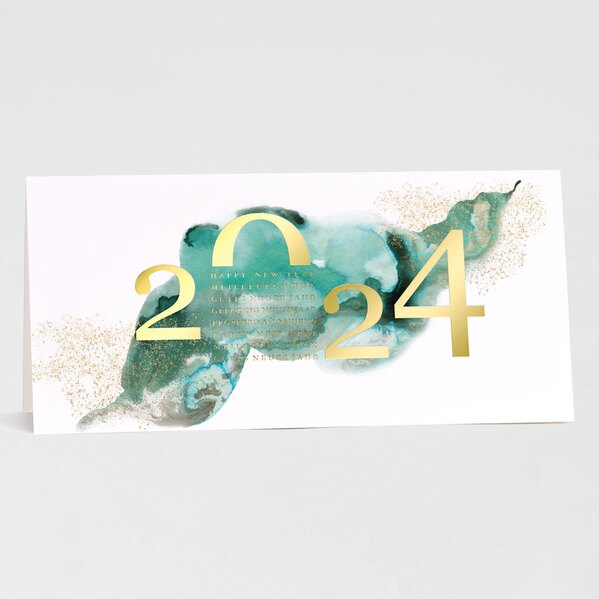 zakelijke nieuwjaarskaart aquarel met goudfolie TA843-003-03 1