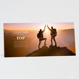 zakelijke nieuwjaarskaart met bergbeklimmers met goudfolie TA843-024-03 1