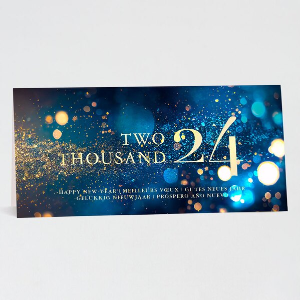 sprankelende nieuwjaarskaart zakelijk met goudfolie en jaartal TA843-036-03 1
